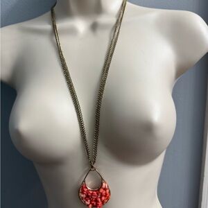 Kenneth Cole Vintage Gold and Coral Necklace